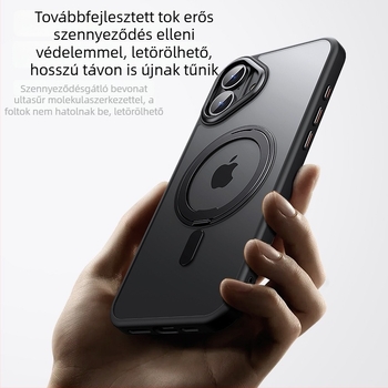 iPhone 16 Pro Max védőtok matt felülettel és mágneses 360°-os forgó tartóval