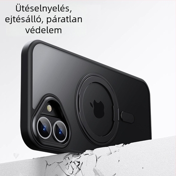 iPhone 16 Pro Max védőtok matt felülettel és mágneses 360°-os forgó tartóval