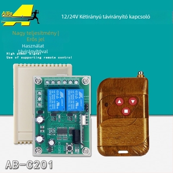 12V-os kétcsatornás vezeték nélküli távirányító kapcsoló hozzáférés-vezérléshez, DC motor és világítás, előre-hátra, 433MHz elektromos ajtó