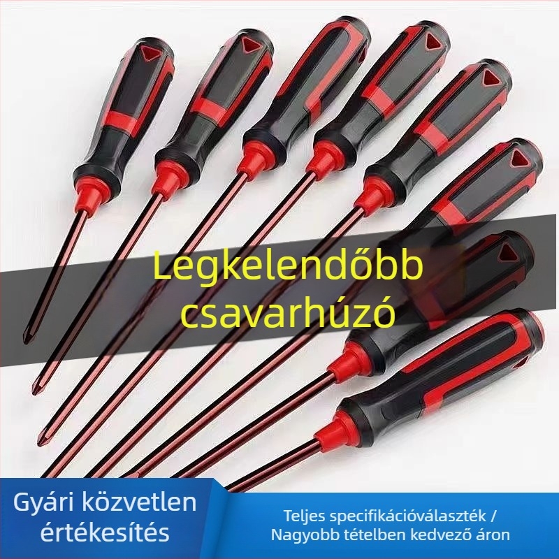 Phillips csavarhúzó készlet S2 ötvözetű acélból, mágneses és szigetelt, műanyag nyéllel, méretek 4 hüvelyk, 5 hüvelyk, 6 hüvelyk és 8 hüvelyk