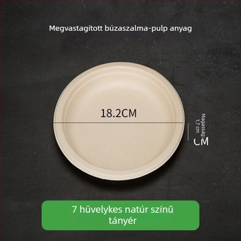Egyszer használatos papírtányérok, élelmiszer-minőségűek, cateringhez és óvodai rajzhoz, biológiailag lebomló kör alakú ételtálak
