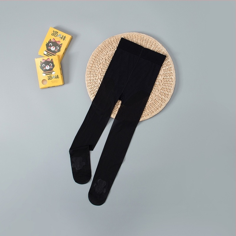 Tavasz-nyár ultra vékony harisnyanadrág lányoknak macska mancsa mintával, állítható hosszúságú, gyerek tánc zokni, nylon jacquard