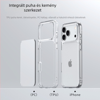 HD átlátszó 2-in-1 TPU+PC ütésálló védőtok iPhone 17 Pro Max, iPhone 17 Pro, iPhone 17 és iPhone 17 Air számára
