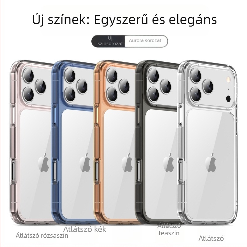 HD átlátszó 2-in-1 TPU+PC ütésálló védőtok iPhone 17 Pro Max, iPhone 17 Pro, iPhone 17 és iPhone 17 Air számára