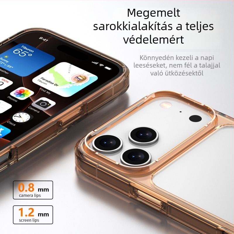 HD átlátszó 2-in-1 TPU+PC ütésálló védőtok iPhone 17 Pro Max, iPhone 17 Pro, iPhone 17 és iPhone 17 Air számára