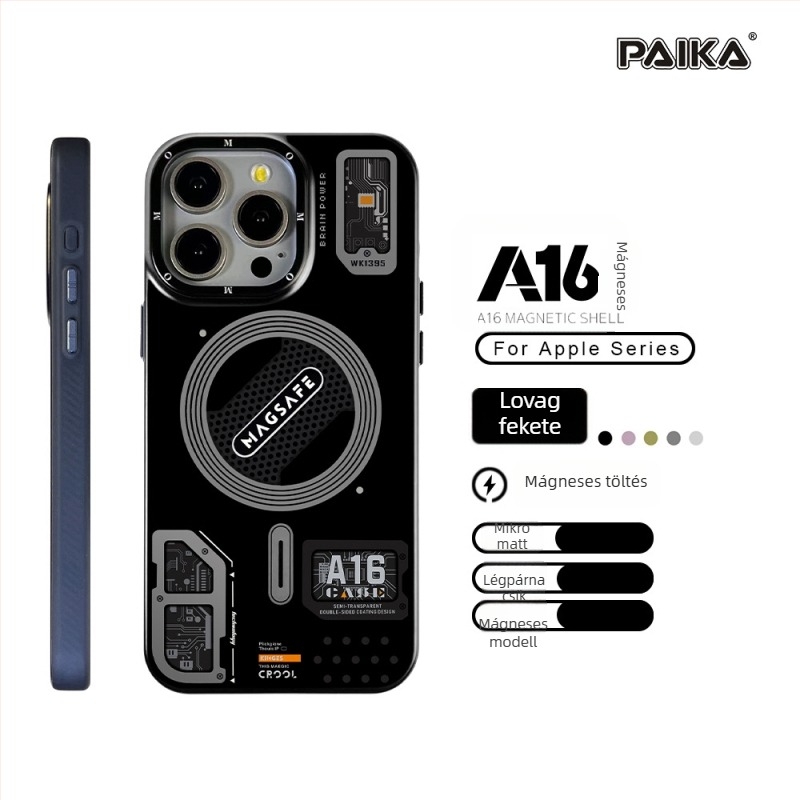 Mágneses matt teljes védőtok iPhone 16 Pro Max számára - kemény tokkal, ütésálló, ujjlenyomat-mentes, testre szabható, minimalist stílus