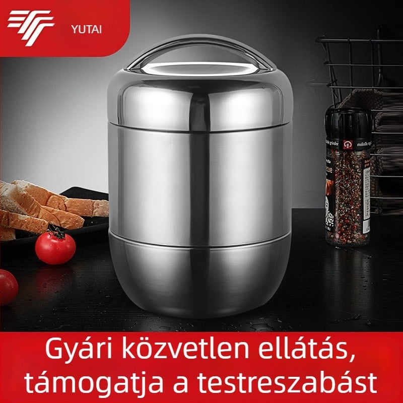 Vákuumszigetelt rozsdamentes acél ebédes doboz, 1,5 L