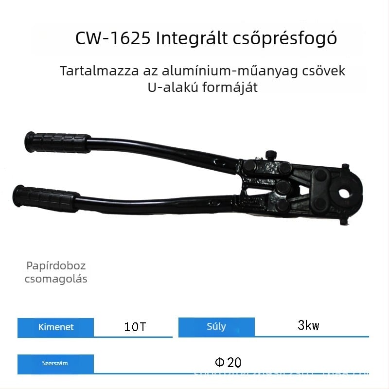 CW-1632 hidraulikus csőpréselő eszköz – alumínium-plasztikus csövekhez és vékonyfalú rozsdamentes acél vízvezeték csövekhez