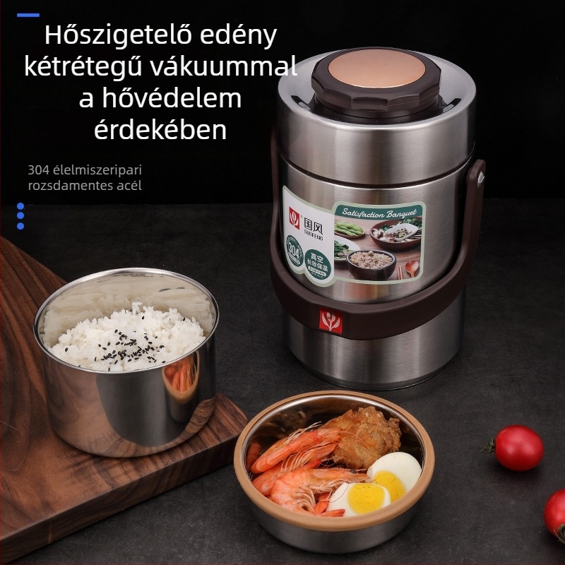 Guofeng GF-0569 Vákuumzáras Ebéddoboz, többszintű, nagy kapacitású, rozsdamentes acél