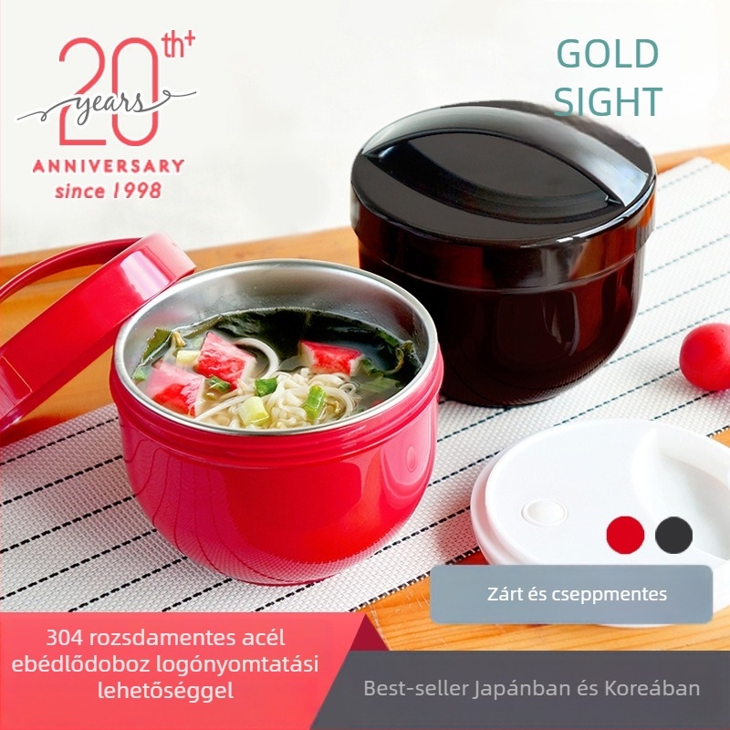 Bangduo 304 rozsdamentes acél termosz ebédes doboz, mikrohullámú sütőben használható, háromszintes ételtartó, tál a kásához és leveshez, diákoknak
