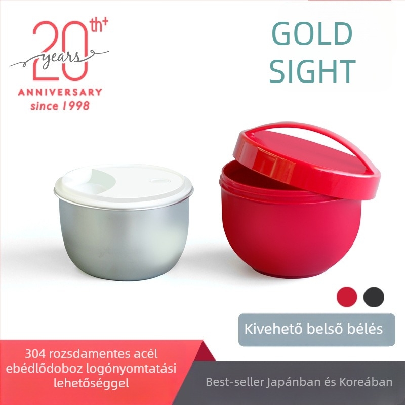 Bangduo 304 rozsdamentes acél termosz ebédes doboz, mikrohullámú sütőben használható, háromszintes ételtartó, tál a kásához és leveshez, diákoknak
