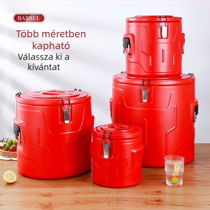304 rozsdamentes acél termosz üst duplafalú habosított réteggel, tej-teahoz, konyhában rizs és szójatej számára, nagy kapacitás, hőmérséklet-záró