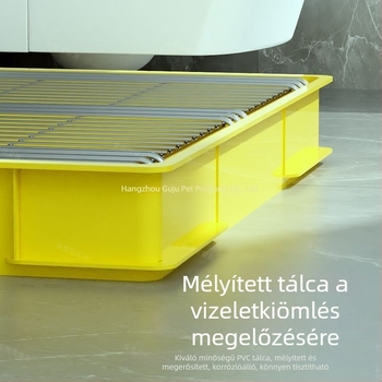 Emeletes kutyatoalett szivárgás elleni tálcával és hálós kerettel, anti-splash kialakítással, kis testű kutyáknak