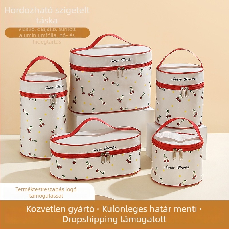 Hőszigetelt ebédtáska, nagy kapacitású, vastag kivitelű, hordozható kézitáska munka és iskola számára