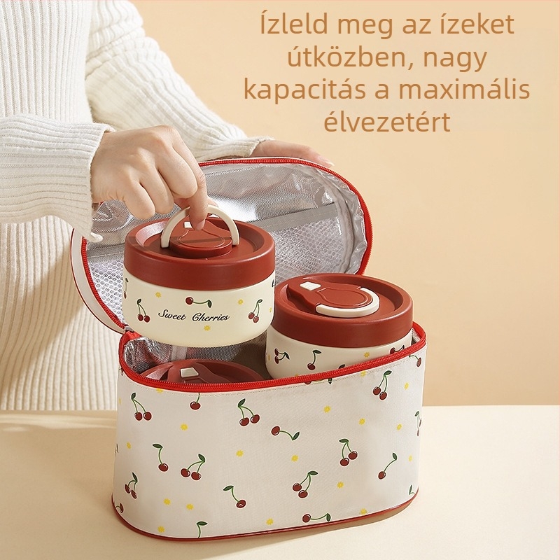 Hőszigetelt ebédtáska, nagy kapacitású, vastag kivitelű, hordozható kézitáska munka és iskola számára