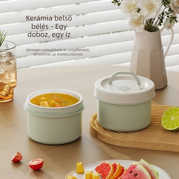 Élelmiszer-minőségű, szigetelt ebédes doboz kerámia belsővel, mikrózható, irodai használatra