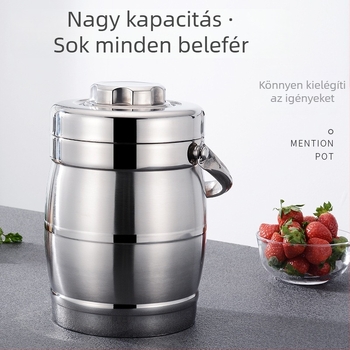 Többszintes rozsdamentes acél vákuum-izolált ebédtál, nagy kapacitású hordozható ebédkonténer iroda számára