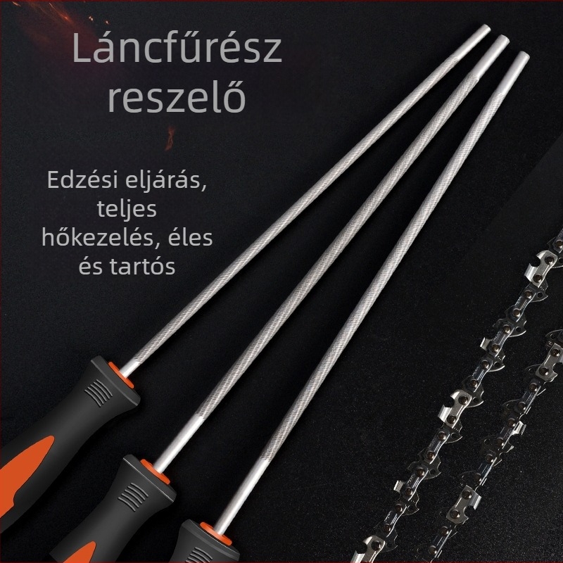 Láncfűrészlánc‑reszelő és körreszelő készlet, körreszelő benzines/elektrikus láncfűrészhez, 4,8 mm és 5,5 mm