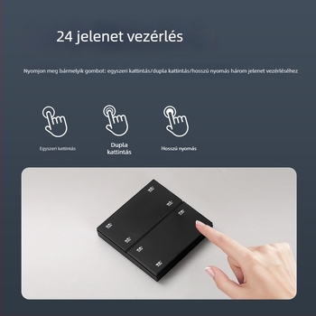 Nyolckapós okos vezeték nélküli kapcsolópanel Bluetooth Mesh-sel a dupla világítási vezérléshez
