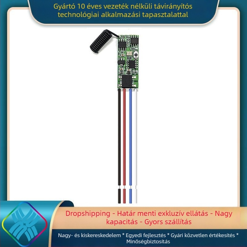 Core rice Vezeték nélküli távirányítós kapcsoló modul autóhoz – DC 3.7V, 5V, 9V, 12V és 24V, egycsatornás mini LED kapcsoló