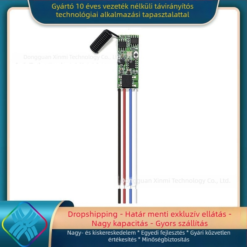 Core rice Vezeték nélküli távirányítós kapcsoló modul autóhoz – DC 3.7V, 5V, 9V, 12V és 24V, egycsatornás mini LED kapcsoló