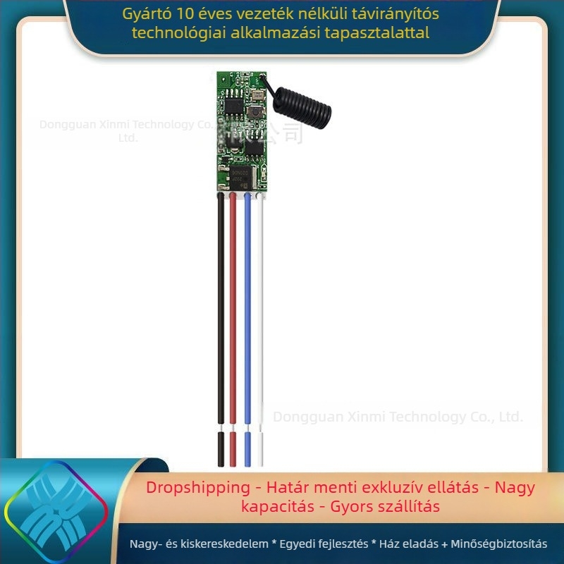 Core rice Vezeték nélküli távirányítós kapcsoló modul autóhoz – DC 3.7V, 5V, 9V, 12V és 24V, egycsatornás mini LED kapcsoló
