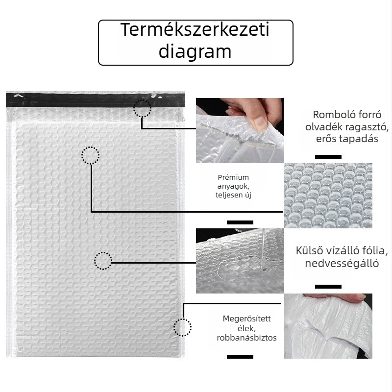 Vastag színes buborékos tasakok csomagoláshoz, rózsaszín öntapadó tasakok, matt koextrudált film, ütésálló ruházati tasakok