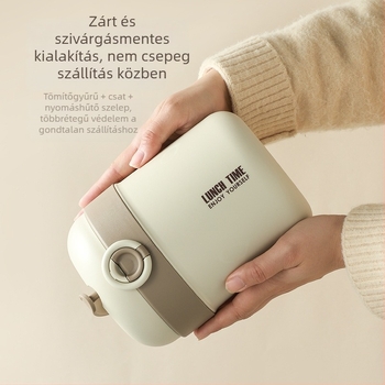 304 rozsdamentes acélból készült, többszintes, hőszigetelt ebéddoboz, hordozható, nagy kapacitású