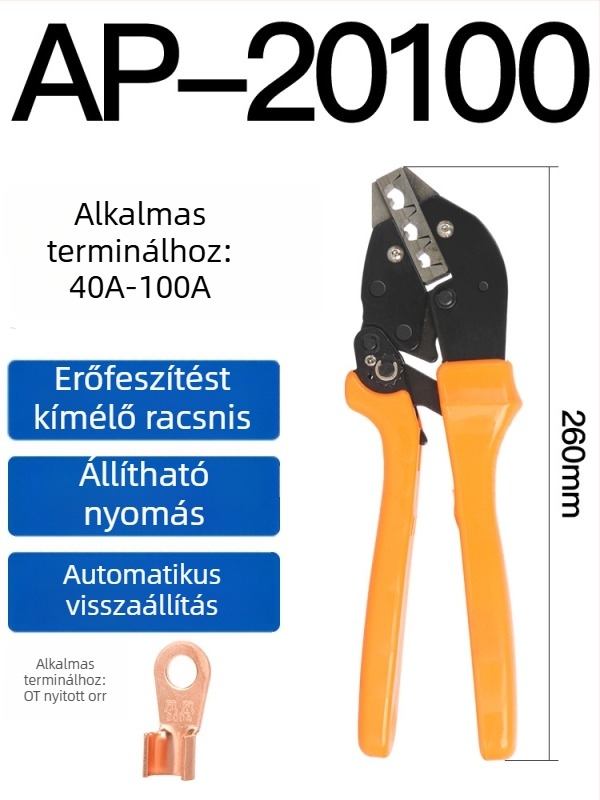 OT-70/80 Nyitott végű réz orr terminál, 3–100A, dobozos, arany bevonat
