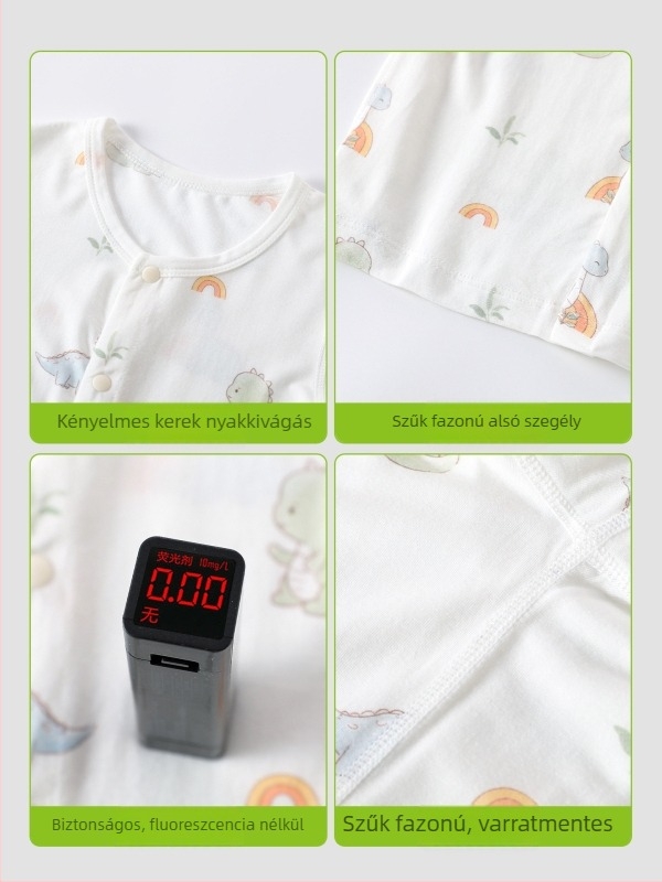 Modal anyagú, légáteresztő nyári hosszú ujjú gyerek T-shirt, uniszex, 0–3 éveseknek