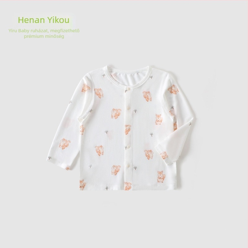 Modal anyagú, légáteresztő nyári hosszú ujjú gyerek T-shirt, uniszex, 0–3 éveseknek
