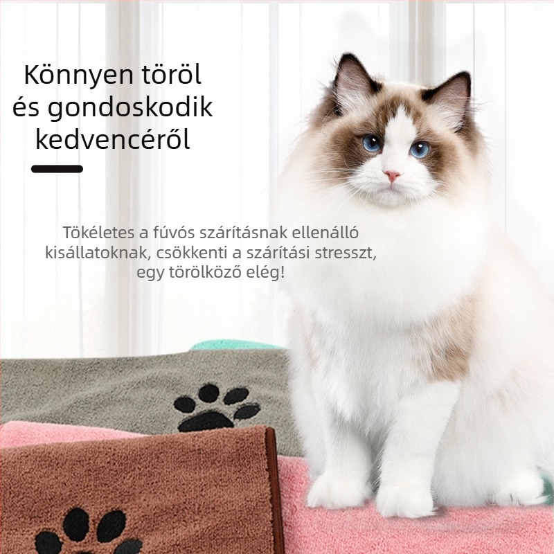 Hímzett mikroszálas háziállat törölköző, kutya fürdetéséhez, nedvszívó és puha