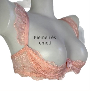 Quarter-Cup Lace Push-Up Underwire Bra, Pink Foam Cups, Open-Crotch Panties