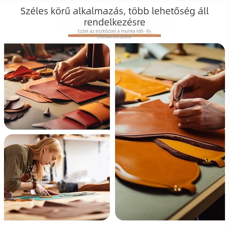 T alakú lapos fejű bőrgrafikai kalapács színes fa markolattal; nylon gravírozó kalapács; kézzel készített bőrtárgy-készítő eszköz
