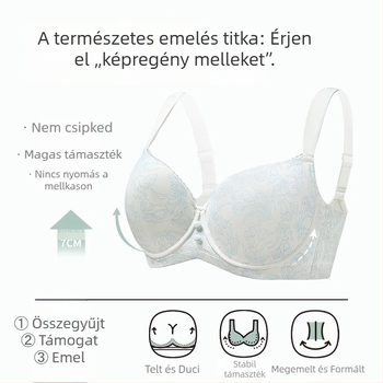 Nagy melltartó drótos, kosár 3/4, vékony fazon, formázó hatás, push-up, anti-lógás, állítható vállpántok, plusz méret