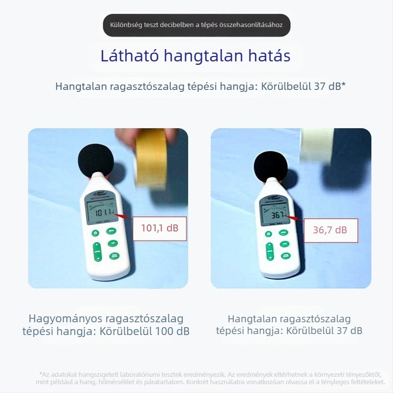 Áttetsző alacsony zajszintű csomagoló ragasztószalag záráshoz és csomagoláshoz