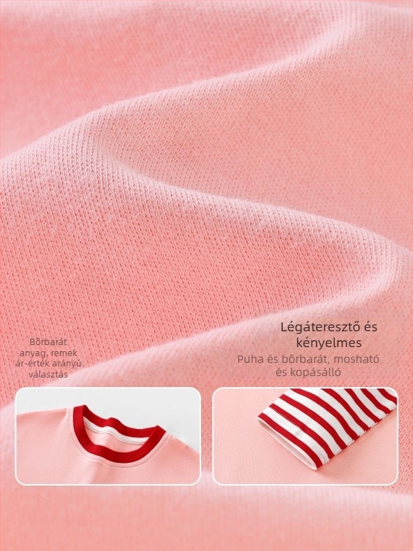 Gyerekek hosszú ujjú polo póló, tavasz–ősz, 100% pamut, 100–140 cm