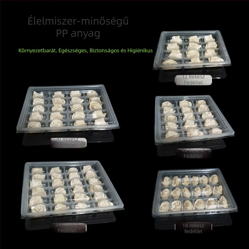 Egyszer használatos kereskedelmi célú fagyasztott gombóc doboz, átlátszó műanyag, 151820 rács, megerősített