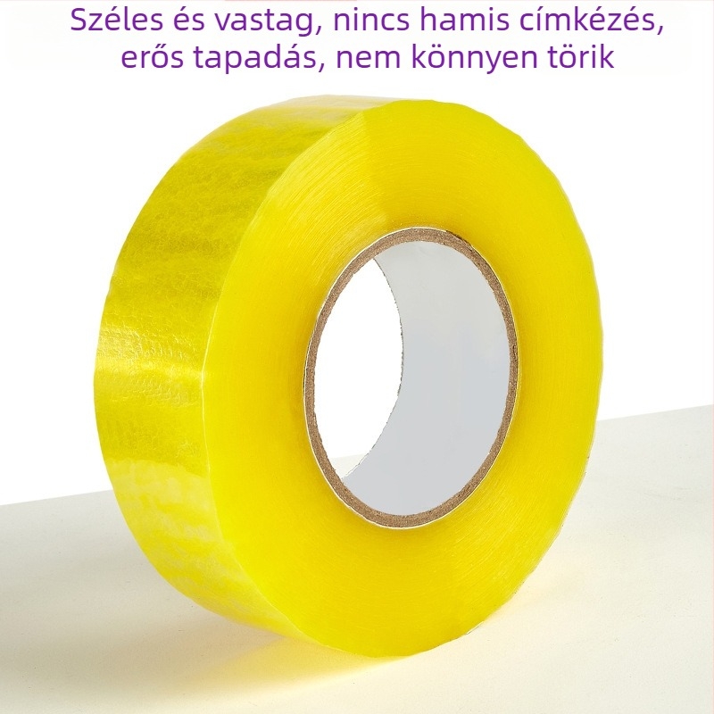 Átlátszó csomagoló szalag, nagy tekercs, 6 cm széles, kiváló tapadással a dobozok zárásához