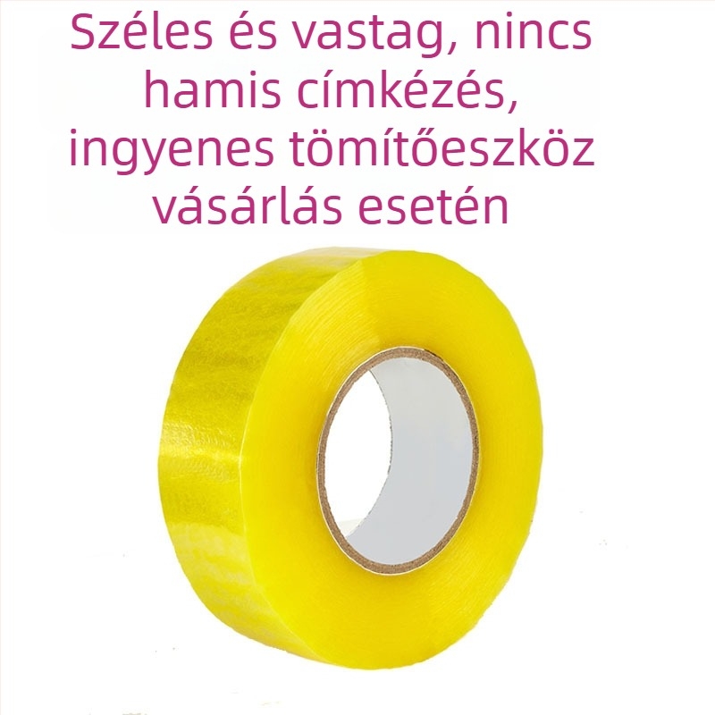 Átlátszó csomagoló szalag, nagy tekercs, 6 cm széles, kiváló tapadással a dobozok zárásához