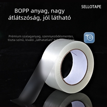 Alacsony zajú átlátszó csomagoló szalag, BOPP, 48 mm x 50 m/100 m, csendes zárás