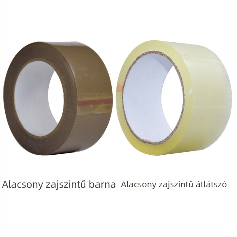 Alacsony zajú átlátszó csomagoló szalag, BOPP, 48 mm x 50 m/100 m, csendes zárás