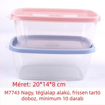 G1434 Nagy téglalap alakú ételtároló doboz ebédhez, 1–2 L kapacitás