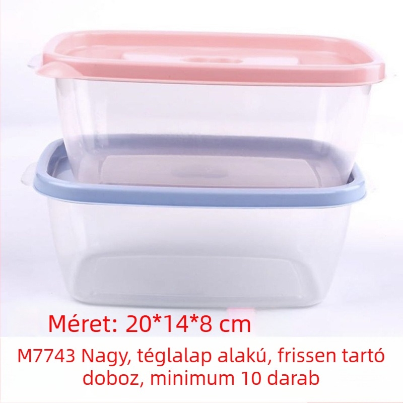 G1434 Nagy téglalap alakú ételtároló doboz ebédhez, 1–2 L kapacitás