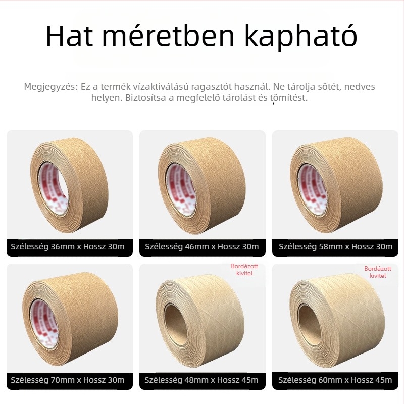 Vizesen aktivált kraft papír szalag, nagy viszkozitású, keretezéshez, kínai festményekhez és akvarellhez, írható