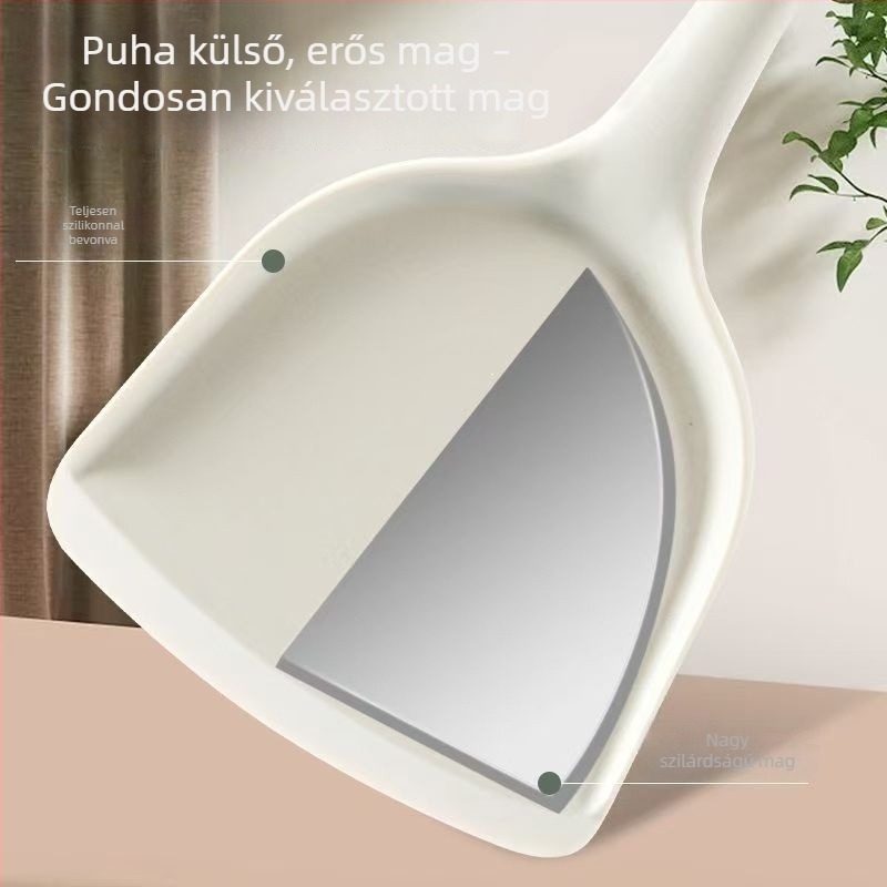 Élelmiszer-minőségű szilikon spatula és kanál készlet, hőálló és tapadásmentes, otthoni használatra.