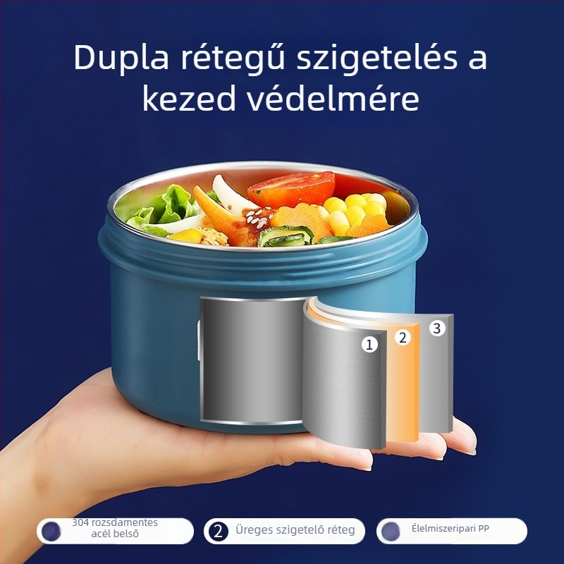 Japán stílusú termoszos ebédes doboz otthoni használatra, egyszemélyes ebéd doboz iroda számára, mikrohullámú sütőbe tehető, kis méret, testreszabható