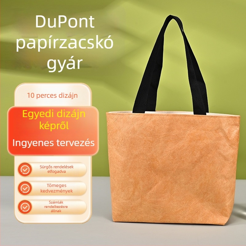 DuPont papírtáska cipzárral, testreszabott utazási ihletésű dizájn, DuPont kraft papírból készült ajándéktáska