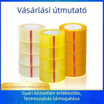 Átlátszó csomagoló szalag, magas viszkozitású ragasztóval, BOPP alapanyagú, 50 mm, 45 mm × 150 m