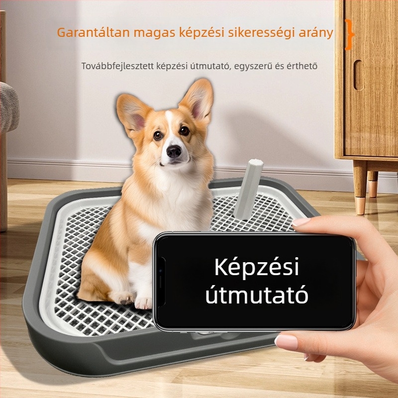 Kutyatoalett lapos hálós tálcával, kis- és nagytestű kutyáknak